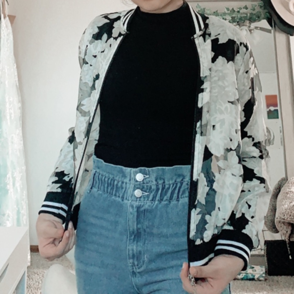 Floral bomber jacket